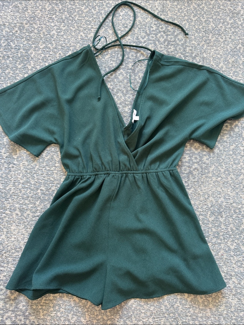 Deep Green V-Neck Romper